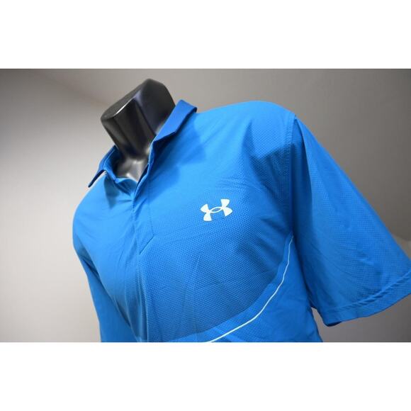 Under Armour Golf Polo Iso-Chill HeatGear Loose Blue Golf Shirt Mens Size XL - Picture 1 of 9